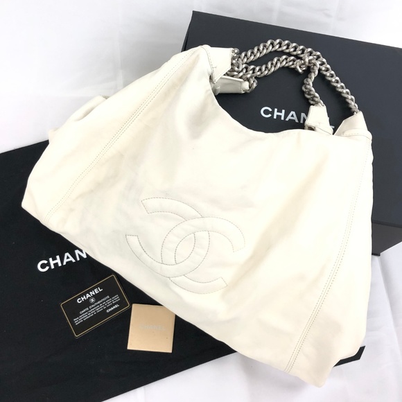 CHANEL Handbags - 100% Authentic Chanel Hobo Bag with Silver Chains